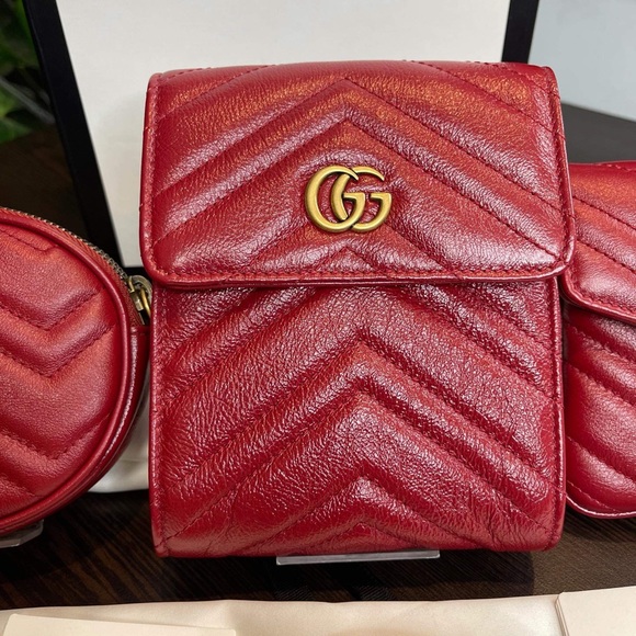 Gucci Maltese Mamont 3 in 1 Fanny belt in red - Picture 4 of 9